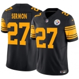 Men's Pittsburgh Steelers #27 Trey Sermon Black 2025 F.U.S.E. Color Rush Vapor Untouchable Limited Football Stitched Jersey