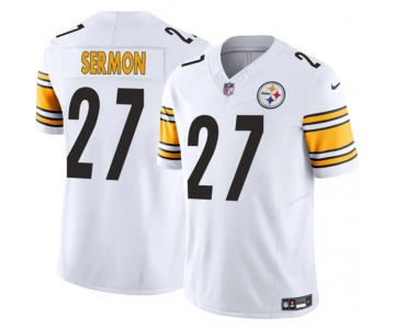 Men's Pittsburgh Steelers #27 Trey Sermon White 2025 F.U.S.E. Vapor Limited Football Stitched Jersey