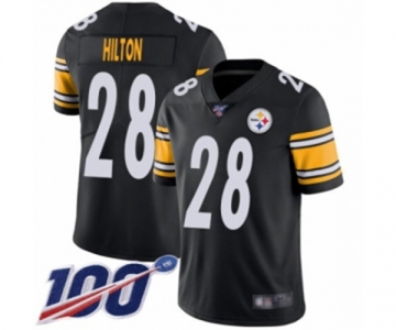 Men's Pittsburgh Steelers #28 Mike Hilton Black Team Color Vapor Untouchable Limited Player 100th Season Football Jersey