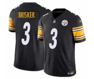 Men's Pittsburgh Steelers #3 Jaquan Brisker Black 2025 F.U.S.E. Vapor Limited Stitched Football Jersey