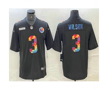 Men's Pittsburgh Steelers #3 Russell Wilson Multi Color Black 2020 NFL Crucial Catch Vapor Untouchable Nike Limited Jersey