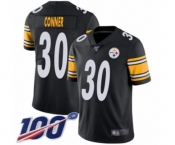 Men's Pittsburgh Steelers #30 James Conner Black Team Color Vapor Untouchable Limited Player 100th Season Football Jersey