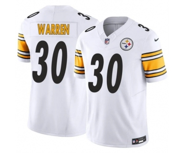 Men's Pittsburgh Steelers #30 Jaylen Warren White 2025 F.U.S.E. Vapor Limited Stitched Football Jersey
