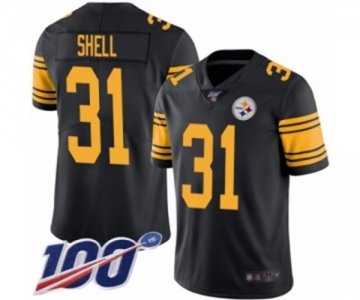 Men's Pittsburgh Steelers #31 Donnie Shell Limited Black Rush Vapor Untouchable 100th Season Football Jersey