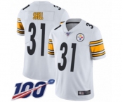 Men's Pittsburgh Steelers #31 Donnie Shell White Vapor Untouchable Limited Player 100th Season Football Jersey Men's Pittsburgh Steelers #31 Donnie Shell White Vapor Untouchable Limited Player 100th Season Football Jersey