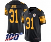Men's Pittsburgh Steelers #31 Justin Layne Limited Black Rush Vapor Untouchable 100th Season Football Jersey Men's Pittsburgh Steelers #31 Justin Layne Limited Black Rush Vapor Untouchable 100th Season Football Jersey