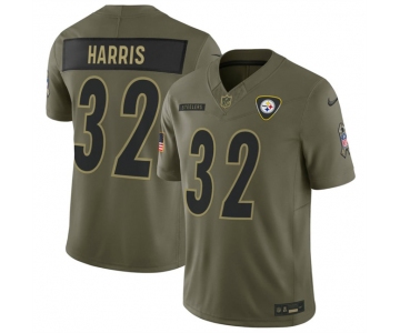 Men's Pittsburgh Steelers #32 Franco Harris Olive 2025 F.U.S.E. Salute to Service Limited Football Stitched Jersey