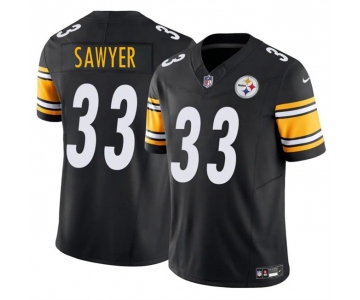 Men's Pittsburgh Steelers #33 Jack Sawyer Black 2025 Draft F.U.S.E. Vapor Limited Football Stitched Jersey