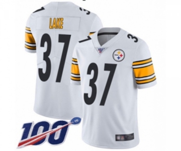 Men's Pittsburgh Steelers #37 Carnell Lake White Vapor Untouchable Limited Player 100th Season Football Jersey