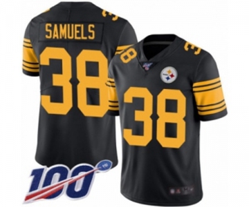 Men's Pittsburgh Steelers #38 Jaylen Samuels Limited Black Rush Vapor Untouchable 100th Season Football Jersey