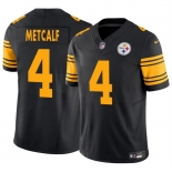 Men's Pittsburgh Steelers #4 DK Metcalf Black 2025 F.U.S.E. Color Rush Vapor Untouchable Limited Football Stitched Jersey