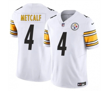 Men's Pittsburgh Steelers #4 DK Metcalf White 2024 F.U.S.E. Vapor Untouchable Limited Football Stitched Jersey