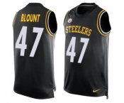 Men's Pittsburgh Steelers #47 Mel Blount Limited Black Player Name & Number Tank Top Football Jersey