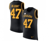 Men's Pittsburgh Steelers #47 Mel Blount Limited Black Rush Player Name & Number Tank Top Football Jersey