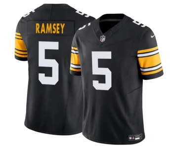 Men's Pittsburgh Steelers #5 Jalen Ramsey Black 2025 F.U.S.E. Alternate Vapor Limited Football Stitched Jersey