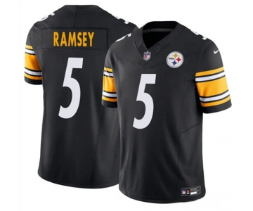 Men's Pittsburgh Steelers #5 Jalen Ramsey Black 2025 F.U.S.E. Vapor Untouchable Limited Football Stitched Jersey