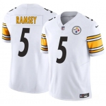 Men's Pittsburgh Steelers #5 Jalen Ramsey White 2025 F.U.S.E. Vapor Limited Football Stitched Jersey
