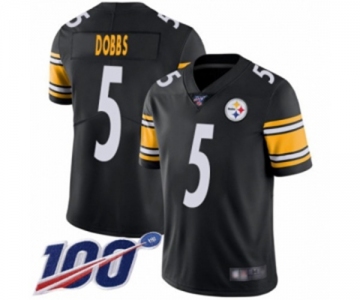 Men's Pittsburgh Steelers #5 Joshua Dobbs Black Team Color Vapor Untouchable Limited Player 100th Season Football Jersey