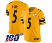 Men's Pittsburgh Steelers #5 Joshua Dobbs Limited Gold Inverted Legend 100th Season Football Jersey