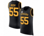 Men's Pittsburgh Steelers #55 Devin Bush Black Rush Player Name & Number Tank Top Football Jersey Men's Pittsburgh Steelers #55 Devin Bush Black Rush Player Name & Number Tank Top Football Jersey
