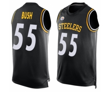 Men's Pittsburgh Steelers #55 Devin Bush Limited Black Player Name & Number Tank Top Football Jersey