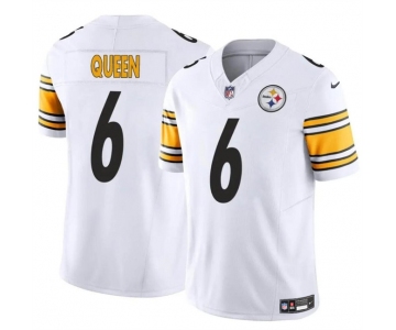 Men's Pittsburgh Steelers #6 Patrick Queen White 2024 F.U.S.E. Alternate Vapor Untouchable Limited Stitched Jersey