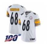 Men's Pittsburgh Steelers #68 L.C. Greenwood White Vapor Untouchable Limited Player 100th Season Football Jersey