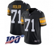 Men's Pittsburgh Steelers #71 Matt Feiler Black Alternate Vapor Untouchable Limited Player 100th Season Football Jersey