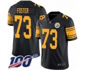 Men's Pittsburgh Steelers #73 Ramon Foster Limited Black Rush Vapor Untouchable 100th Season Football Jersey