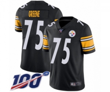 Men's Pittsburgh Steelers #75 Joe Greene Black Team Color Vapor Untouchable Limited Player 100th Season Football Jersey