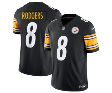 Men's Pittsburgh Steelers #8 Aaron Rodgers Black 2025 F.U.S.E. Vapor Limited Football Stitched Jersey