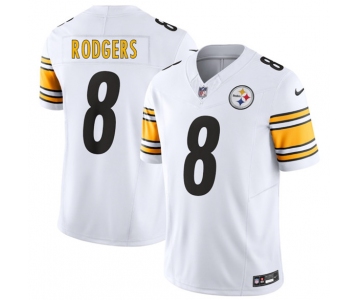 Men's Pittsburgh Steelers #8 Aaron Rodgers White 2025 F.U.S.E. Vapor Limited Football Stitched Jersey