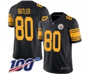 Men's Pittsburgh Steelers #80 Jack Butler Limited Black Rush Vapor Untouchable 100th Season Football Jersey