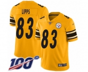 Men's Pittsburgh Steelers #83 Louis Lipps Limited Gold Inverted Legend 100th Season Football Jersey