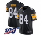 Men's Pittsburgh Steelers #84 Antonio Brown Black Alternate Vapor Untouchable Limited Player 100th Season Football Jersey
