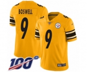 Men's Pittsburgh Steelers #9 Chris Boswell Limited Gold Inverted Legend 100th Season Football Jersey