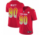 Men's Pittsburgh Steelers #90 T. J. Watt Limited Red AFC 2019 Pro Bowl Football Jersey