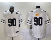 Men's Pittsburgh Steelers #90 T.J. Watt White 2019 Team Logo Cool Edition Stitched Jerseys