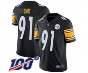 Men's Pittsburgh Steelers #91 Stephon Tuitt Black Team Color Vapor Untouchable Limited Player 100th Season Football Jersey