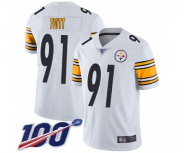 Men's Pittsburgh Steelers #91 Stephon Tuitt White Vapor Untouchable Limited Player 100th Season Football Jersey