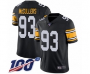 Men's Pittsburgh Steelers #93 Dan McCullers Black Alternate Vapor Untouchable Limited Player 100th Season Football Jersey