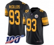 Men's Pittsburgh Steelers #93 Dan McCullers Limited Black Rush Vapor Untouchable 100th Season Football Jersey