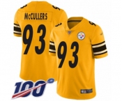 Men's Pittsburgh Steelers #93 Dan McCullers Limited Gold Inverted Legend 100th Season Football Jersey