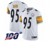 Men's Pittsburgh Steelers #95 Greg Lloyd White Vapor Untouchable Limited Player 100th Season Football Jersey
