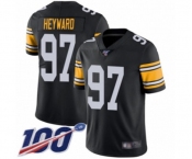 Men's Pittsburgh Steelers #97 Cameron Heyward Black Alternate Vapor Untouchable Limited Player 100th Season Football Jersey