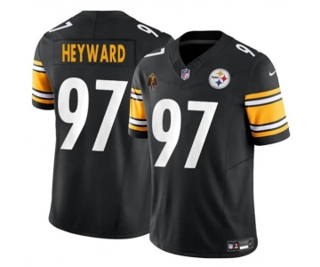 Men's Pittsburgh Steelers #97 Cameron Heyward Black F.U.S.E. With Walter Payton Patch Vapor Limited Football Stitched Jersey