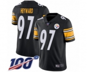 Men's Pittsburgh Steelers #97 Cameron Heyward Black Team Color Vapor Untouchable Limited Player 100th Season Football Jersey