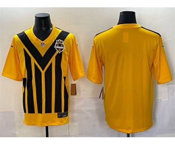 Men's Pittsburgh Steelers Blank Gold 1933 Throwback Alternate Football Stitched Jersey