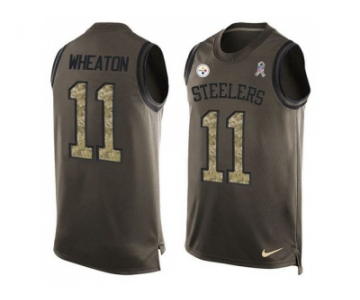 Nike Pittsburgh Steelers #11 Markus Wheaton Green Men's Stitched NFL Limited Salute To Service Tank Top Jersey