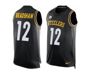 Nike Pittsburgh Steelers #12 Terry Bradshaw Black Team Color Men's Stitched NFL Limited Tank Top Jersey